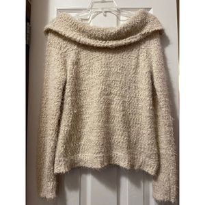 Cream Freshman cowl neck sweater